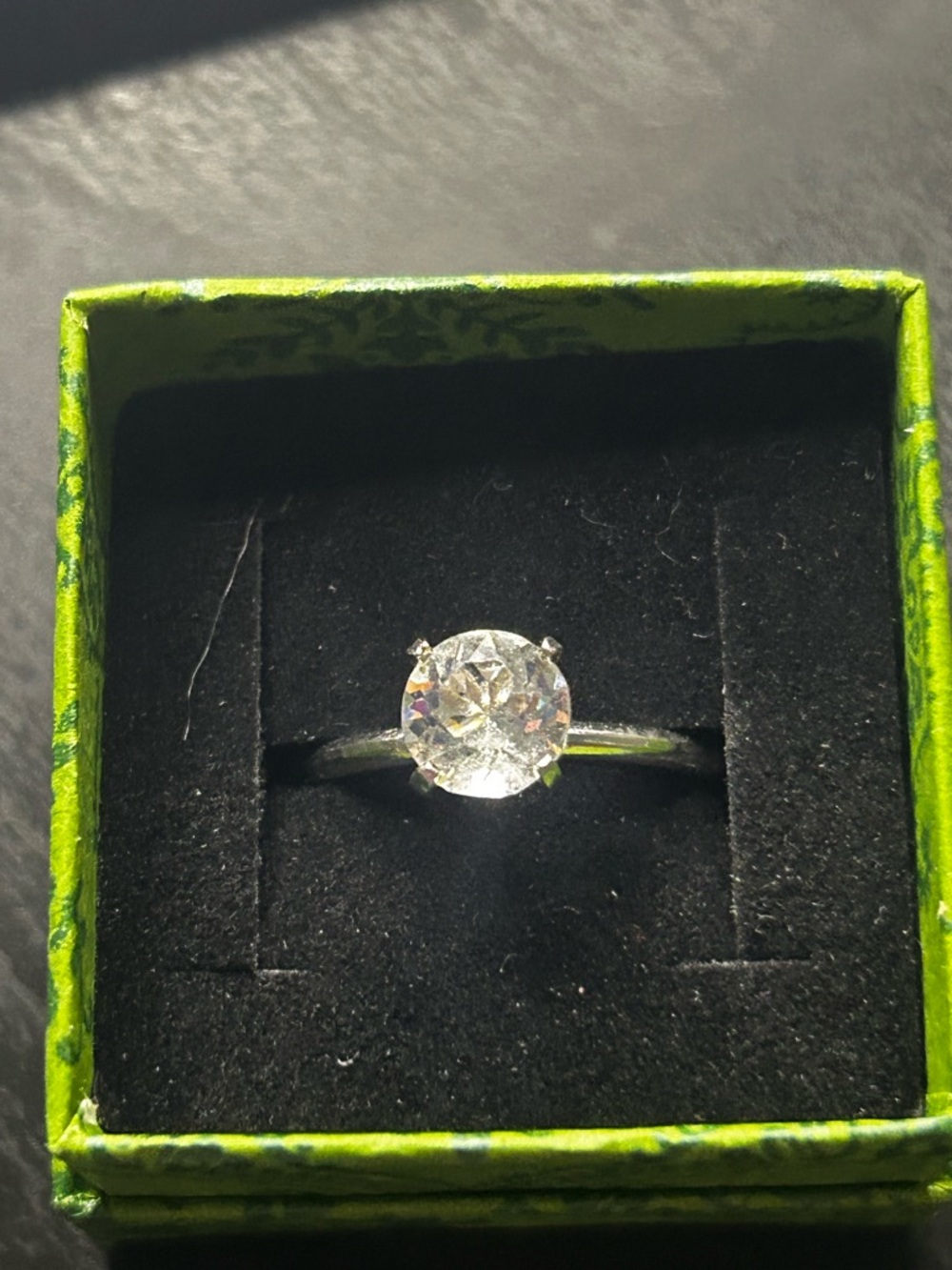 Classic Solitaire Clear Crystal Ring